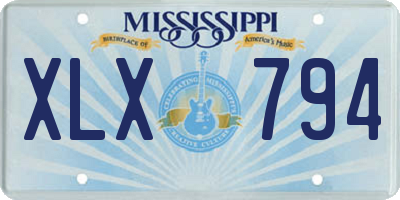 MS license plate XLX794