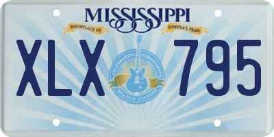 MS license plate XLX795