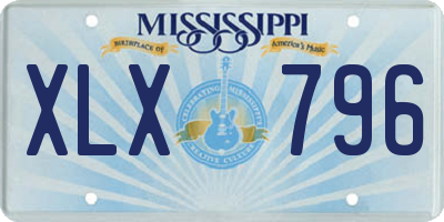 MS license plate XLX796