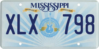 MS license plate XLX798