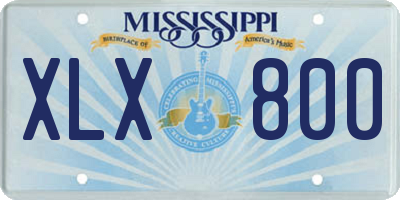 MS license plate XLX800