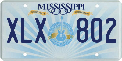 MS license plate XLX802
