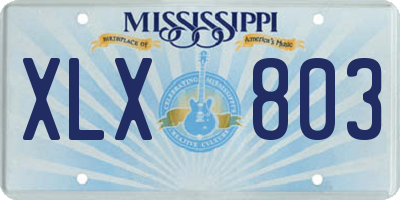 MS license plate XLX803