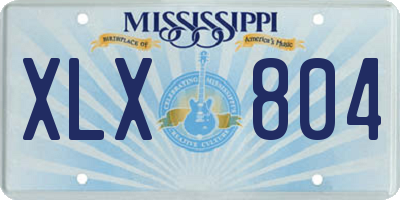 MS license plate XLX804