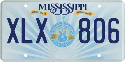 MS license plate XLX806