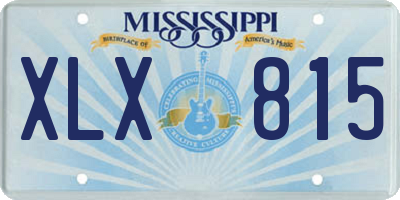 MS license plate XLX815