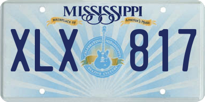 MS license plate XLX817