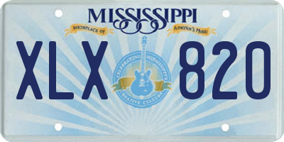 MS license plate XLX820
