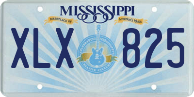 MS license plate XLX825