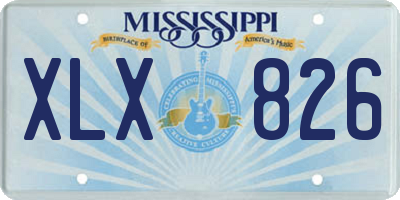 MS license plate XLX826