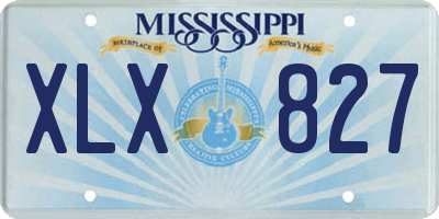 MS license plate XLX827