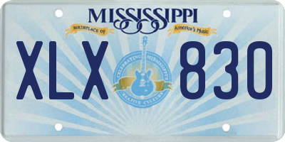 MS license plate XLX830
