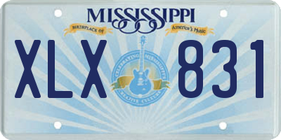 MS license plate XLX831