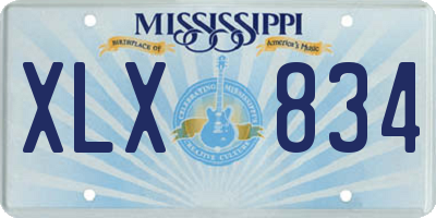 MS license plate XLX834