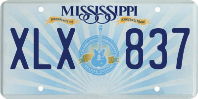 MS license plate XLX837