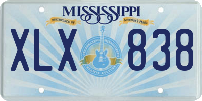 MS license plate XLX838