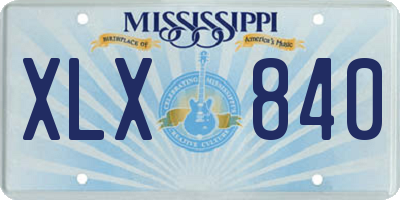 MS license plate XLX840