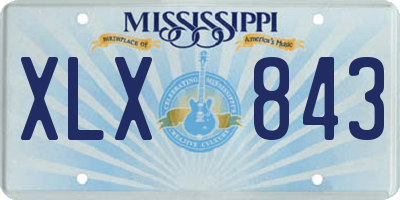 MS license plate XLX843
