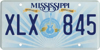 MS license plate XLX845