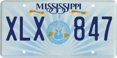 MS license plate XLX847
