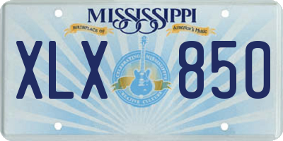 MS license plate XLX850