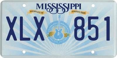 MS license plate XLX851