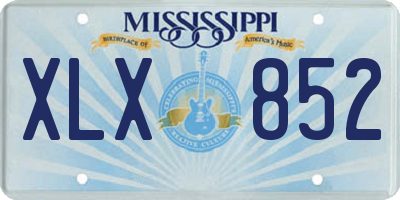 MS license plate XLX852
