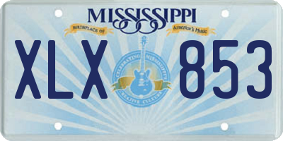 MS license plate XLX853