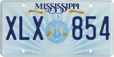 MS license plate XLX854