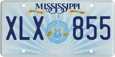 MS license plate XLX855