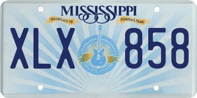 MS license plate XLX858