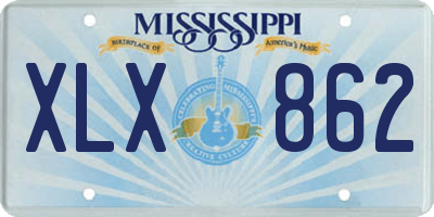 MS license plate XLX862