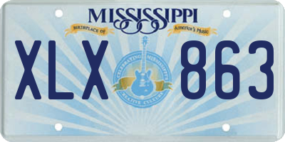 MS license plate XLX863