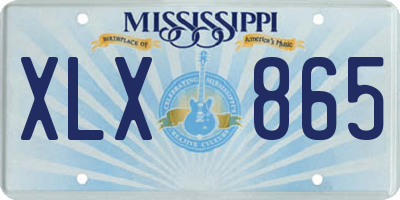MS license plate XLX865