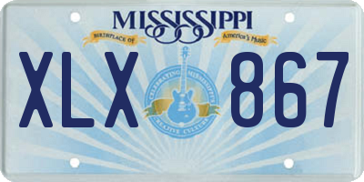MS license plate XLX867