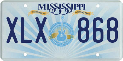 MS license plate XLX868