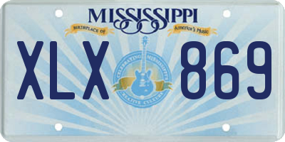 MS license plate XLX869