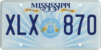 MS license plate XLX870