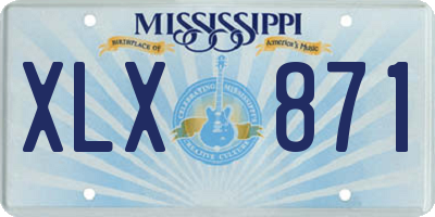 MS license plate XLX871