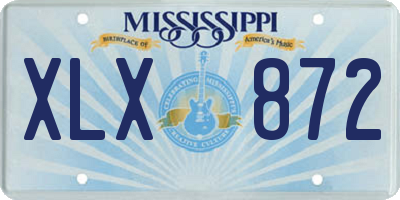 MS license plate XLX872