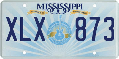 MS license plate XLX873