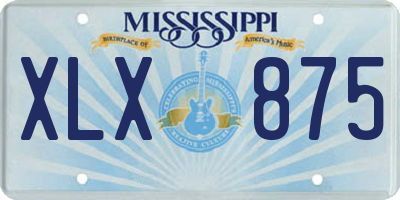MS license plate XLX875