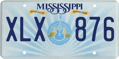MS license plate XLX876