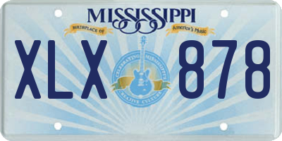 MS license plate XLX878