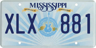 MS license plate XLX881
