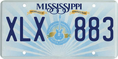 MS license plate XLX883