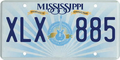 MS license plate XLX885
