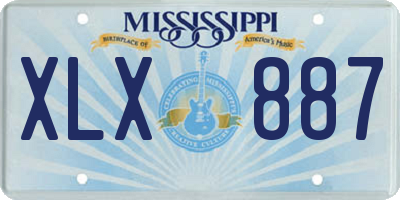 MS license plate XLX887
