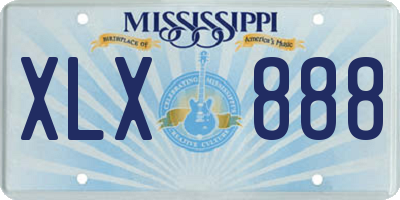 MS license plate XLX888