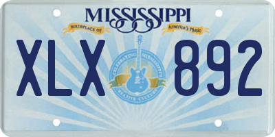 MS license plate XLX892